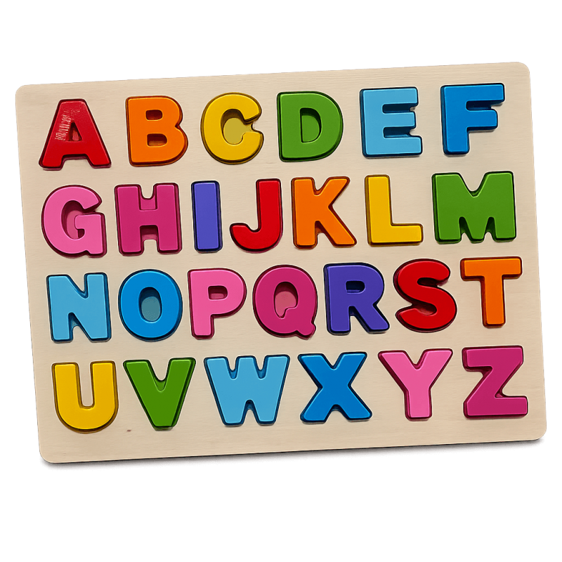 Puzzle lemn copii Montessori alfabet litere 30x22 cm 3+ ani educativ Adison